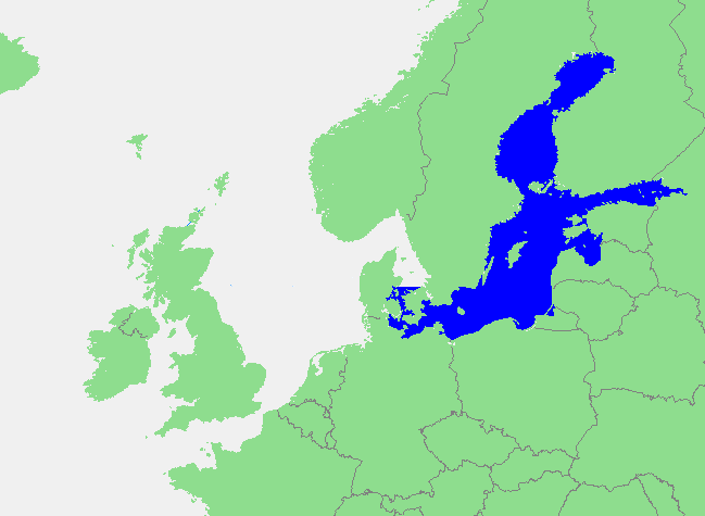 Mapa del mar báltico