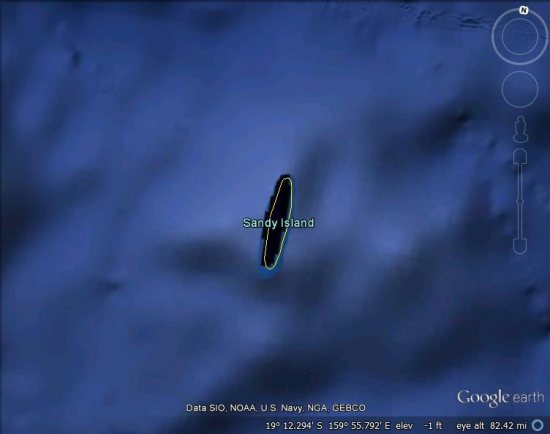 isla de Sandy en Google Earth