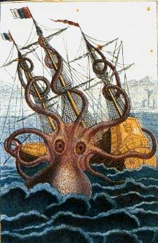 ilustración del kraken, leyendas reales