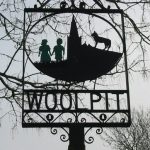 un cártel del pueblo de Woolpit