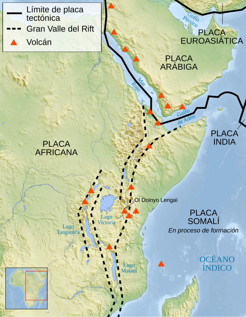 Mapa de Gran Valle del Rift